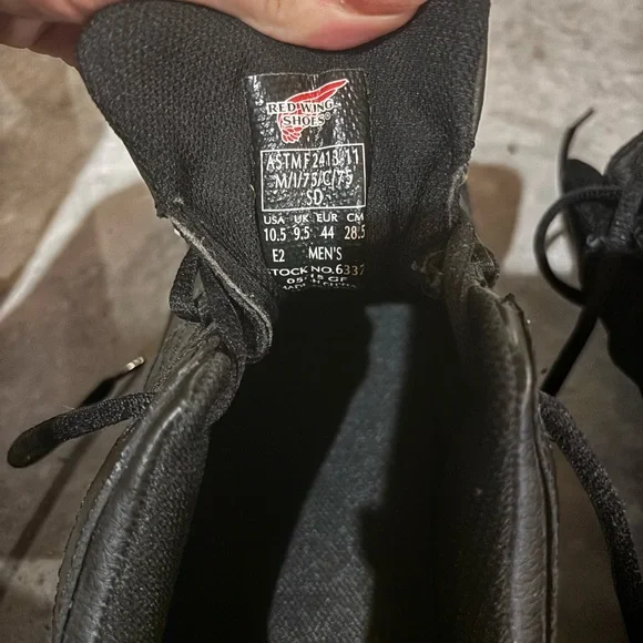 Red Wing Men’s Oxfords Black Leather Work Safety Steel Toe Lace Shoes Sz 10.5 - Picture 4 of 4